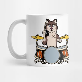 Comic Wolf Drummer Mug